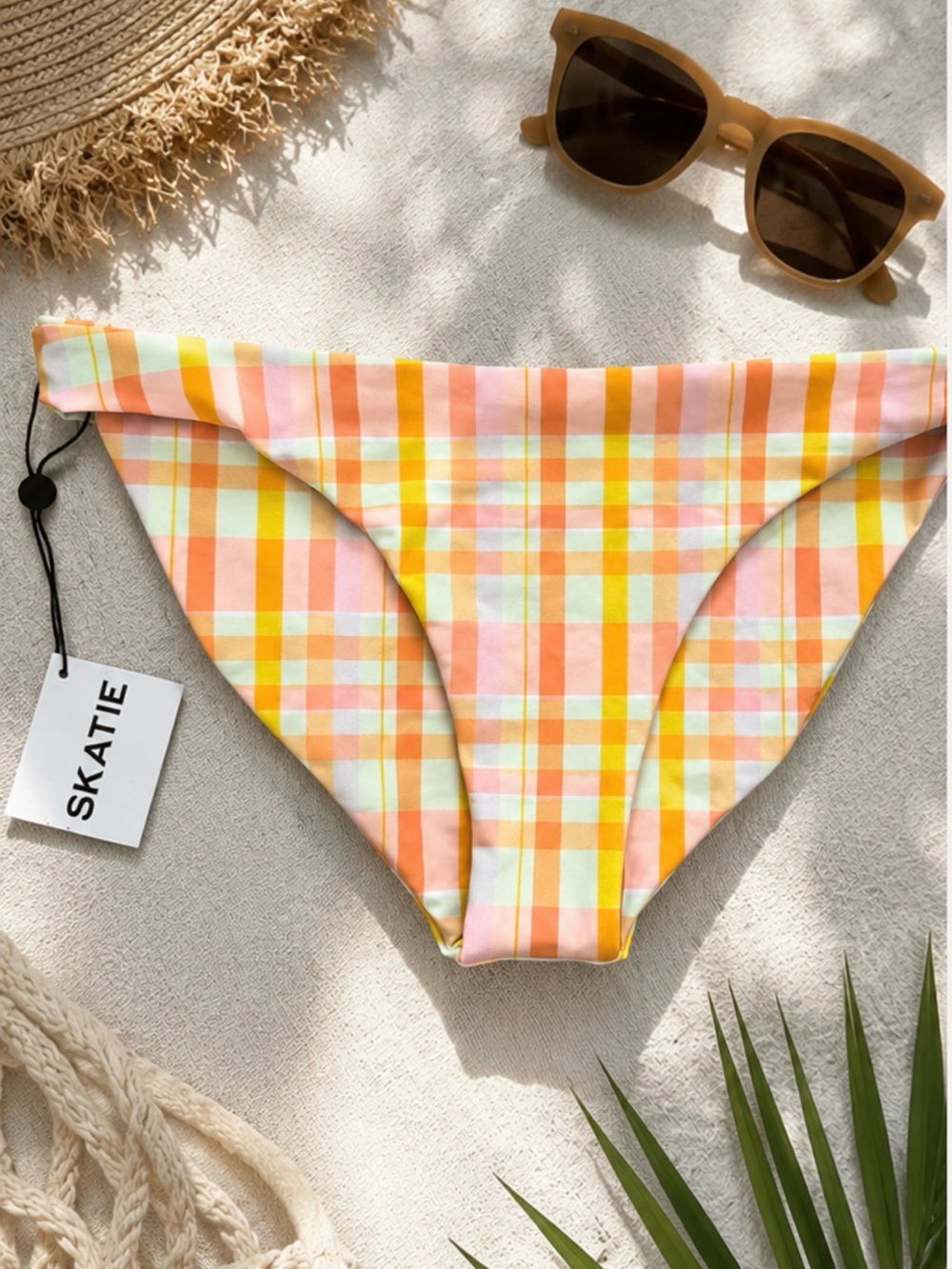 SKATIE Pastel Plaid Bikini Bottom NWT | Size L | Swim TOP NOT INCLUDED